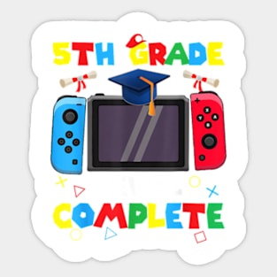 5Th Grade Level Complete Graduation Class Of 2024 Boys Gamer T-Shirt Sticker